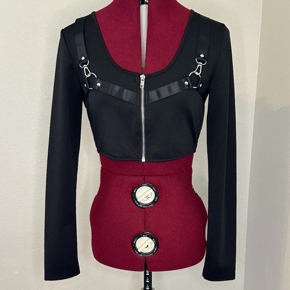 SHEIN Zip-up Crop Top Medium - Picture 2 of 8